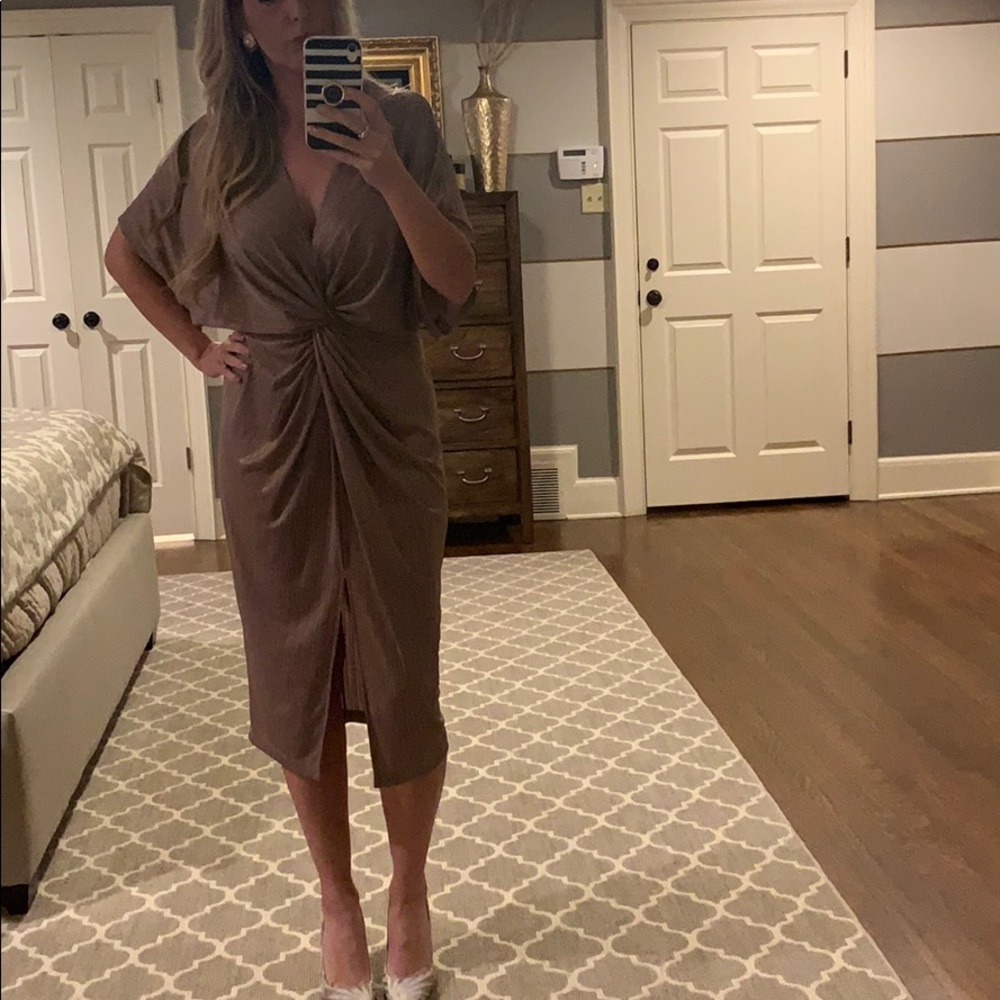 Karlie knot dress in bronze